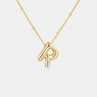 Gold-Plated Letter Pendant Necklace Trendsi