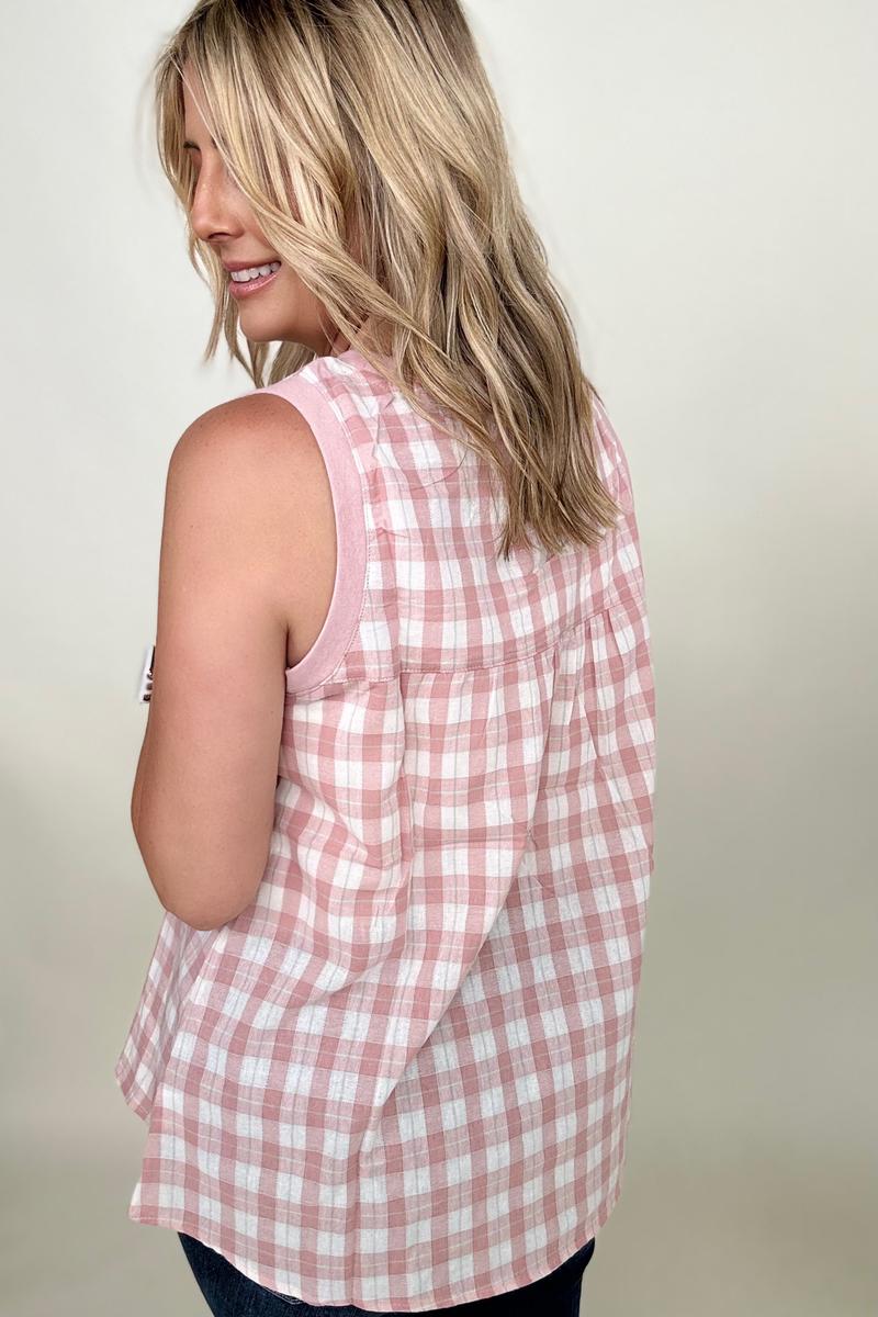 Cotton Bleu Cotton Check Tank Top Kiwidrop