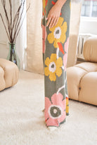 Flower Printed Casual Cozy Full Long Wide Pants Davi & Dani