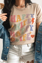 HAPPY WIFE HAPPY LIFE Graphic T-Shirt A. BLUSH CO.