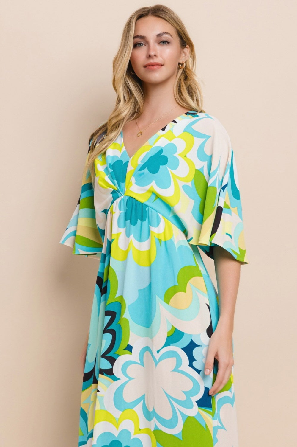 ODDI Floral Printed Slit Maxi Dress Trendsi