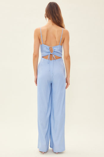 Idem Ditto Drawstring Back Sleeveless Wide Leg Jumpsuit Trendsi