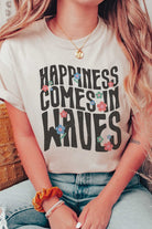 HAPPINESS COMES IN WAVES Graphic Tee A. BLUSH CO.