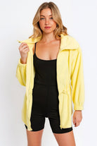 Tasha Apparel Zip Up Waist Drawstring Soft Fleece Jacket Trendsi
