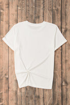 Letter Graphic Round Neck Short Sleeve T-Shirt Trendsi