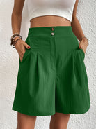 Pocketed Half Elastic Waist Shorts Trendsi