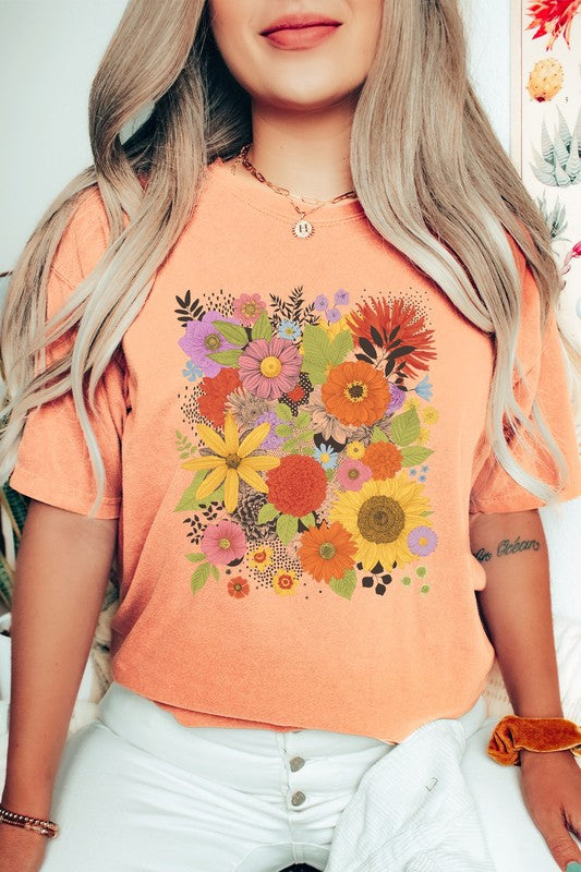 Flower Garden Spring Comfort Colors Graphic Tee Kissed Apparel