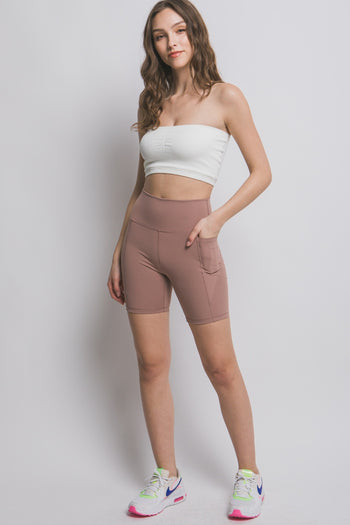 Love Tree High Waist Seam Detail Active Shorts Trendsi