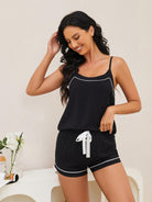 Scoop Neck Spaghetti Strap Top and Shorts Lounge Set Trendsi