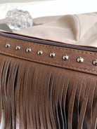 PU Leather Fringe Studded Crossbody Bag Trendsi