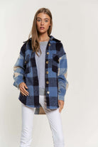 Plaid Chest Pocket Detail Shacket Davi & Dani