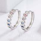 925 Sterling Silver Inlaid Zircon Heart Huggie Earrings Casual Chic Boutique