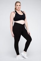 Plus Size V Waist Full Length Leggings Rae Mode