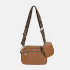 Stitching PU Leather Shoulder Bag Trendsi