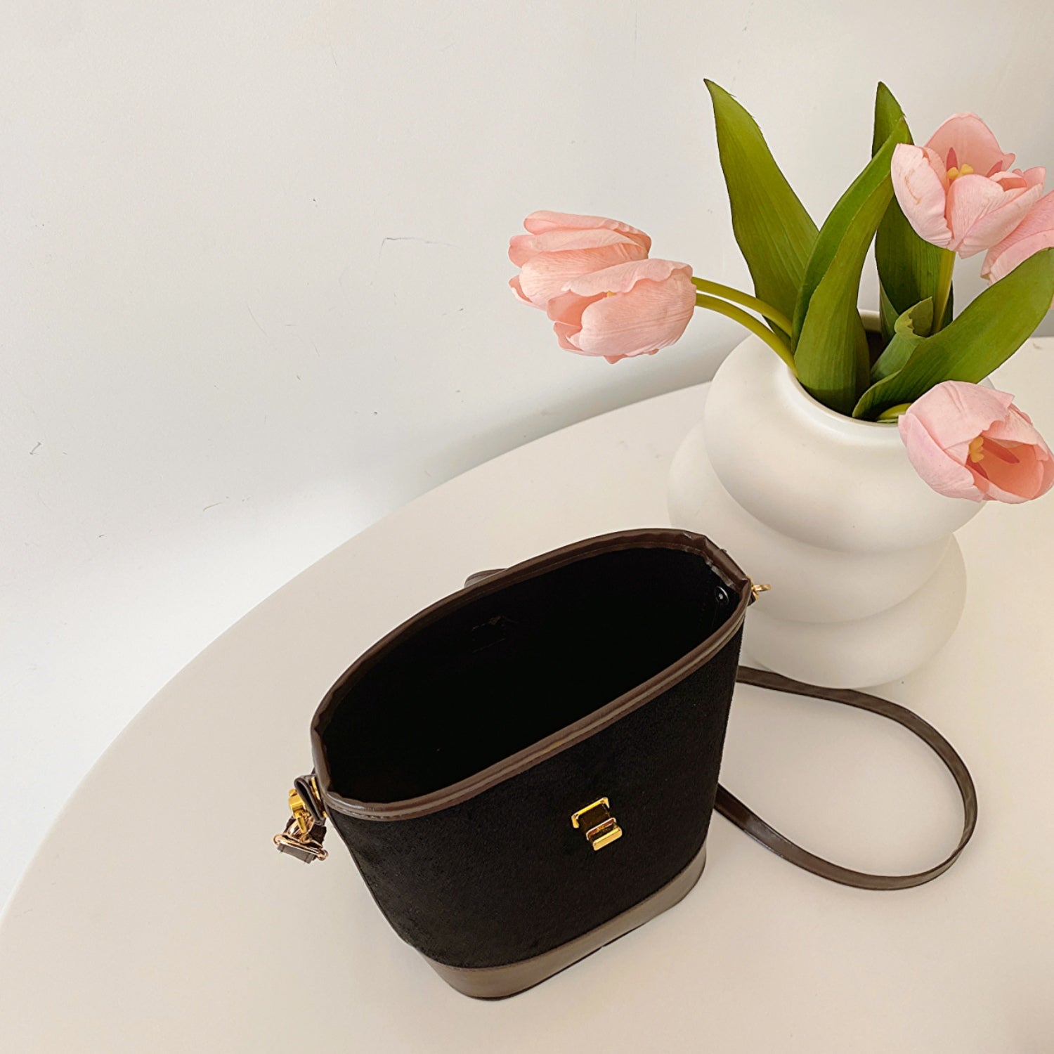 PU Leather Bucket Crossbody Bag Trendsi