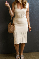 Scoop Neck Wide Strap Knit Dress Trendsi