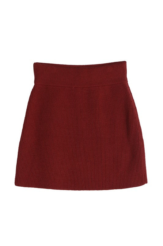 Ribbed knit crop top and skirt set Lilou