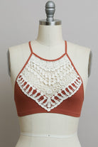 Crochet Lace High Neck Bralette Leto Accessories