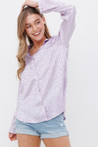 SATIN LEOPARD PRINT BUTTON DOWN TOP Sweet Generis