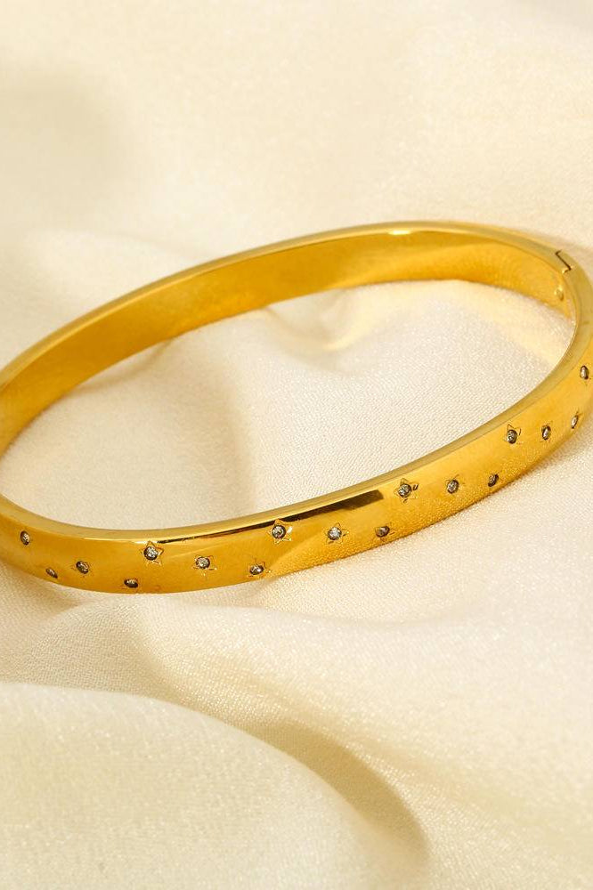 18K Gold Plated Star-Shaped Bangle (With Box) Kiwidrop