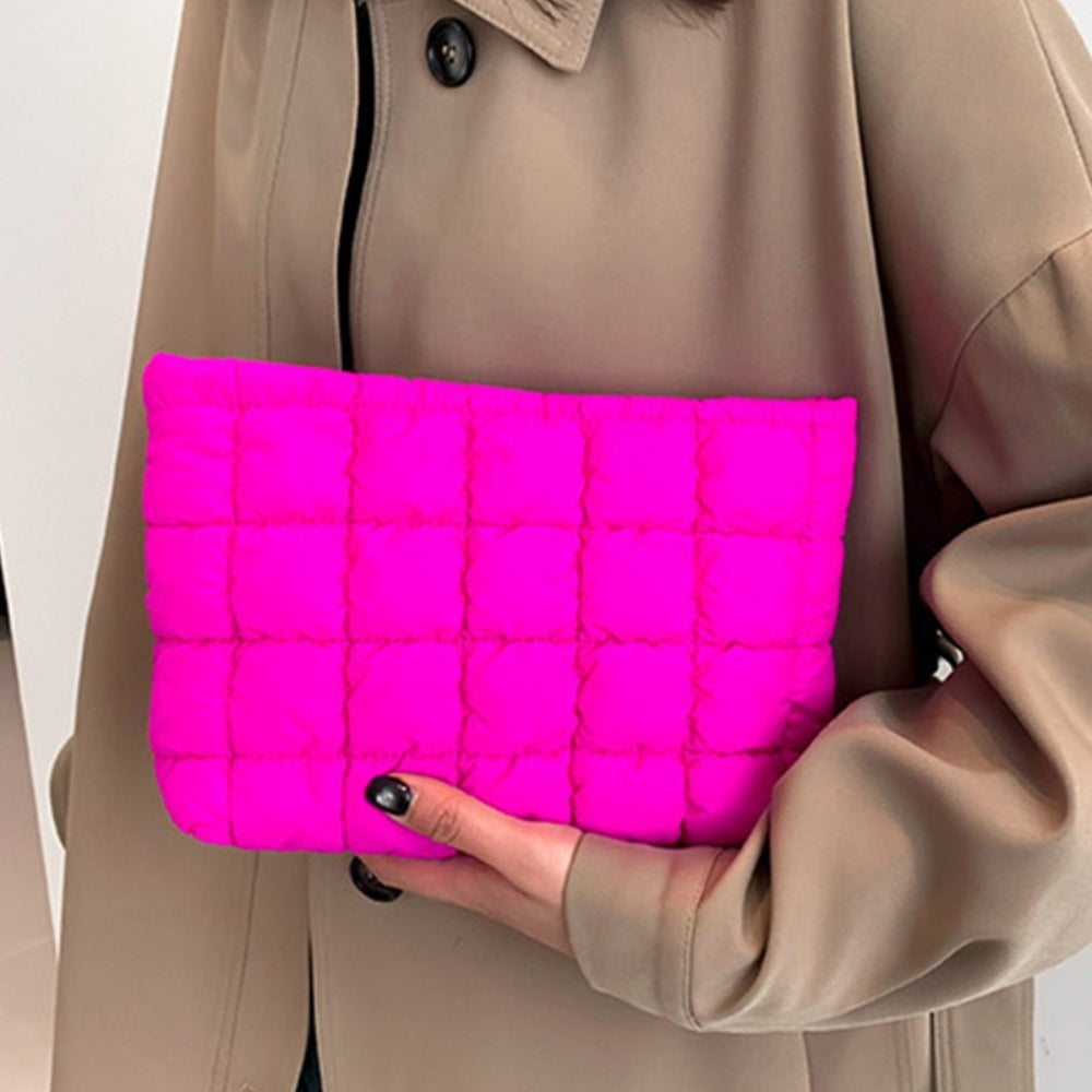 Zenana Quilted Puffy Pouch Clutch Bag