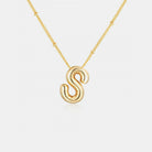 Gold-Plated Letter Pendant Necklace Trendsi