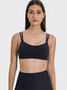 Scoop Neck Double Strap Active Cami Trendsi