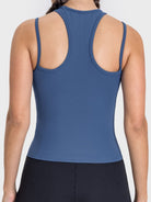 Cutout Round Neck Racerback Active Tank Trendsi