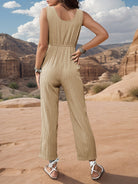 Tied Sleeveless Jumpsuit with Pockets Trendsi