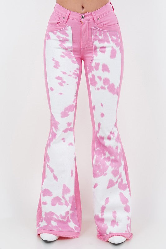 Rodeo Bell Bottom Jean in Pink- Inseam 32" GJG Denim
