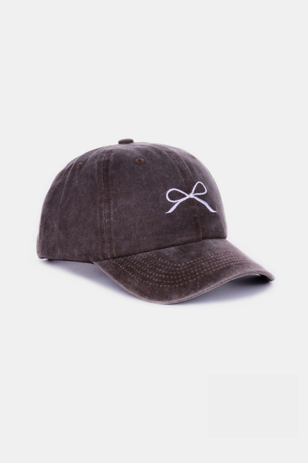 Zenana Bow Embroidered Washed Cotton Caps Trendsi