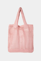 Fame Pointelle Knit Crochet Tote Bag Trendsi