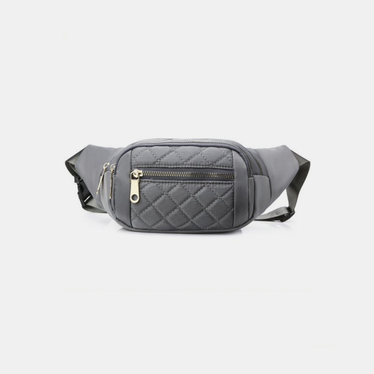 Zenana Quilted Multi Pocket Waist Belt Bag Trendsi