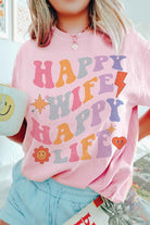 HAPPY WIFE HAPPY LIFE Graphic T-Shirt A. BLUSH CO.