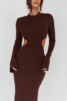 Long Sleeves with flared Cuffs Knit Maxi Dress One and Only Collective Inc