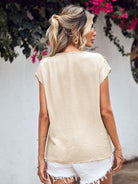 Ruffled V-Neck Short Sleeve Blouse Trendsi