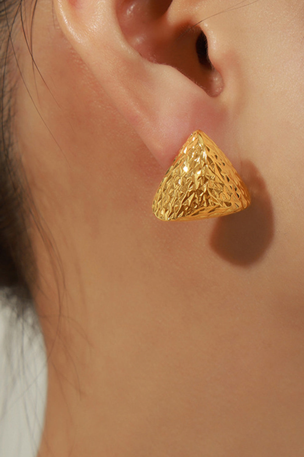 Gold-Plated Geometric Stud Earrings Trendsi