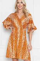 Floral Short Sleeve Wrap Dress Acting Pro