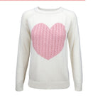 Love Heart Jacquard Round Neck Pullover Sweater Mak