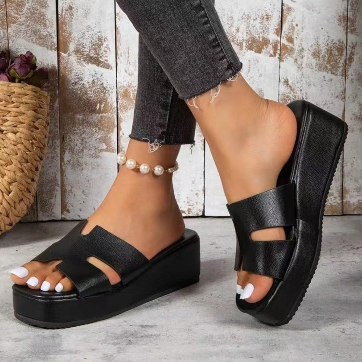 Open Toe Wedge Sandals Casual Chic Boutique