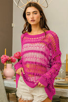 BiBi Long Sleeve Knit Cover Up Trendsi