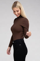 Long-Sleeve Turtleneck Bodysuit Ambiance Apparel