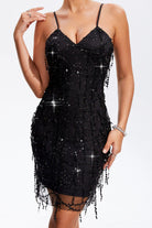 Sequin V-Neck Wrap Cami Dress Trendsi