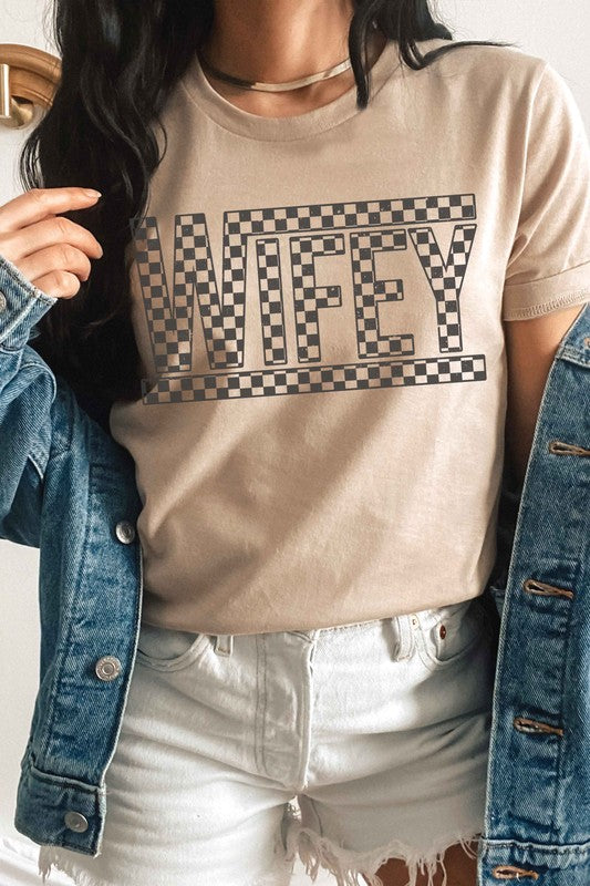 CHECKERED WIFEY Graphic T-Shirt BLUME AND CO.