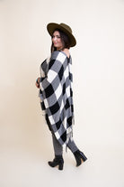 Buffalo Check Tassel Poncho Leto Accessories