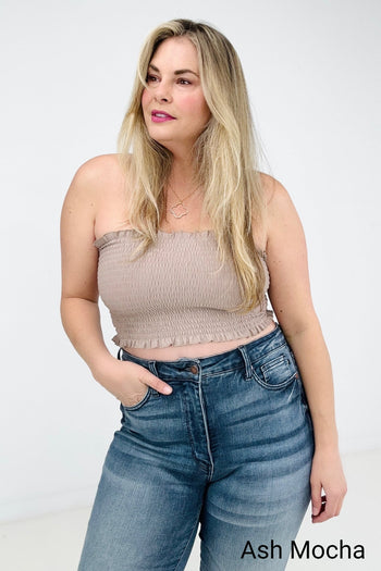 Zenana Smocked Tube Top Kiwidrop