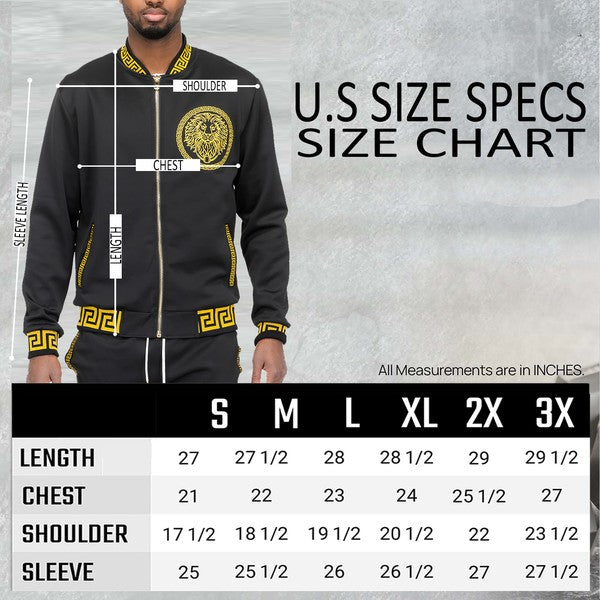 Mens Black and Gold Detail Track Suit WEIV