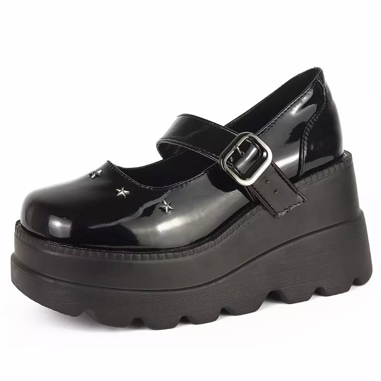 Fashionella Wednesday Addams Chunky Platform Gothic Mary Jane Shoes For Women Fashionella