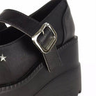 Fashionella Wednesday Addams Chunky Platform Gothic Mary Jane Shoes For Women Fashionella