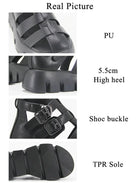 Fashionella Thick Sole Strap Buckle Women Fashion Sandals Fashionella